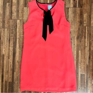 CeCe by Cynthia Steffe Tie Front Sleeveless Shift Dress Coral Sz 4